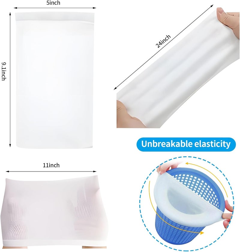 Bellar 30-Packs Pool Skimmer Socks Above Ground Pool Ultra Fine Mesh Screen Socks Inground & Above Ground Pools Reusable Filter Socks for Pool Skimmer Turbo Dog Hair Catcher for Pool Skimmer Baskets - Image 3